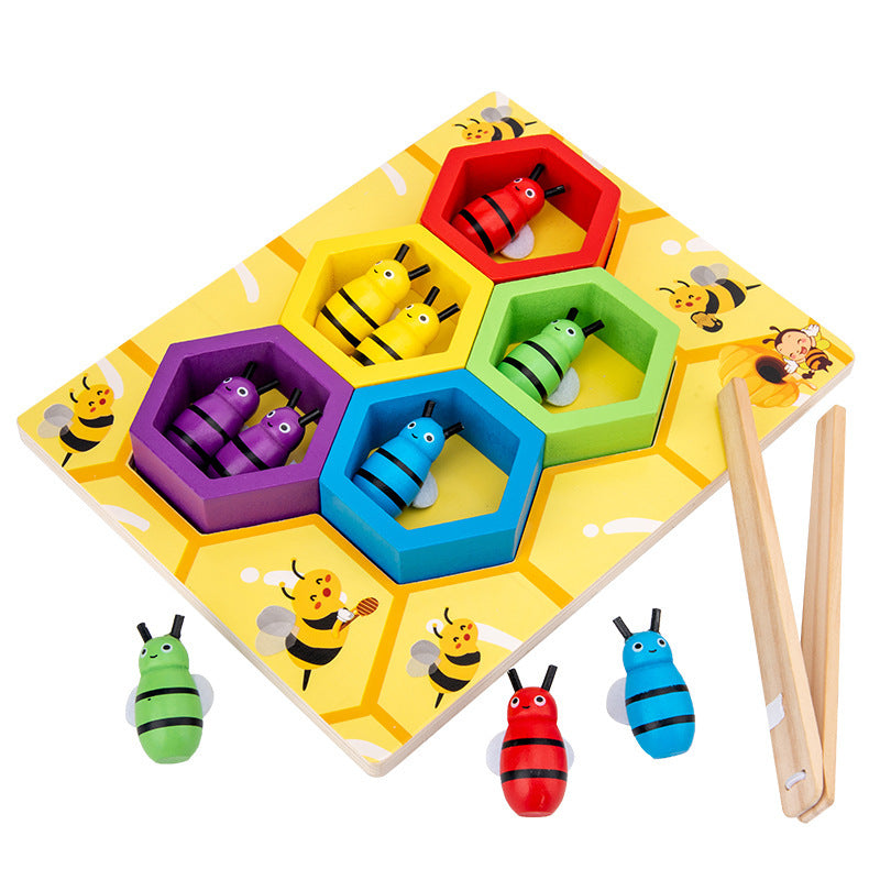 Montessori frühen bildung aid clip bee kinder spielzeug