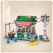 Hong Kong-stil Lebensmittel Stall Straßenbild Puzzle Bausteine kinder Spielzeug