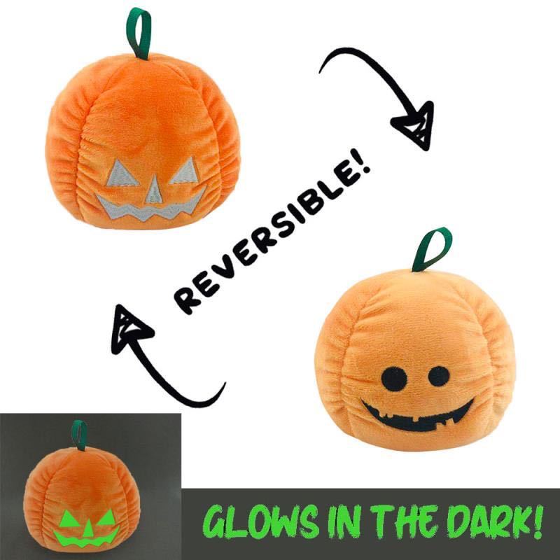 Halloween Leucht Plüsch Spielzeug Kreative Nette Reversible Geist Kürbis Plüsch Spielzeug Kinder Kinder Geschenk Zwei-seitig Flip kinder spielzeug