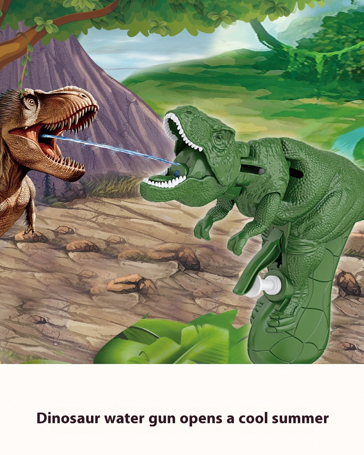 Kinder Presse Dinosaurier Oral Irrigator Ziqi Cartoon Manuell Wasserspiel Spielzeug im Freien