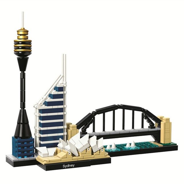 "Architektur Paris Dubai London Sydney Chicago Shanghai Bauklötze Set Ziegel Klassisches Stadtmodell Kinder-Spielzeug Für Kinder Geschenk"