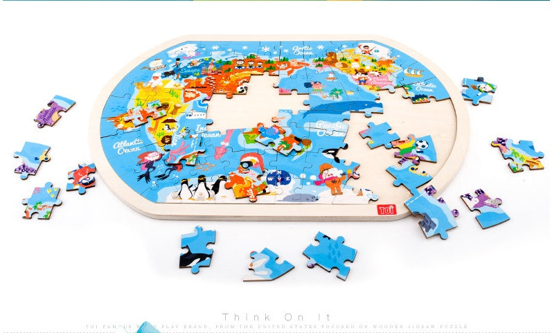 Holz Puzzle Welt kinder Spielzeug Geschenk Baby Pädagogisches Spielzeug