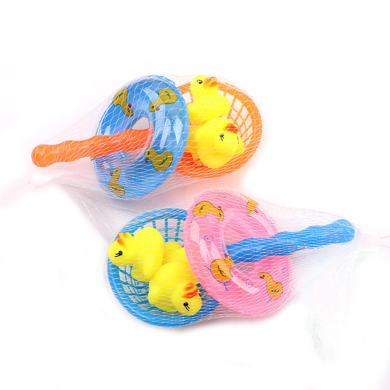Children Playing With Water Toys Small Yellow Duck