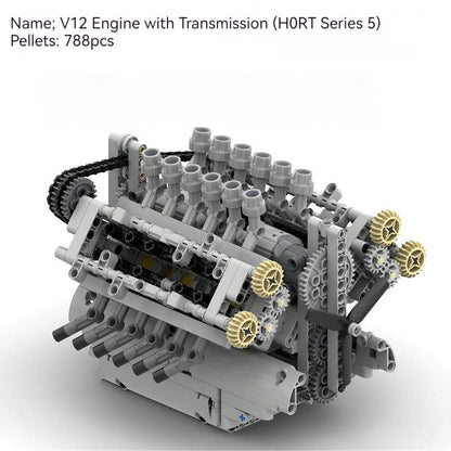 Bauklötze MOC-40128 V12 Generator Modellspielzeug mit Getriebe