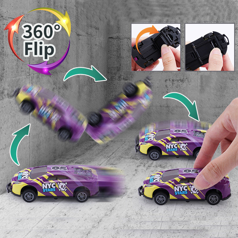 Flip Stunt Auto Legierung Ziehen Sie zurück 4Wd Rennwagen Modell Cooles Graffiti Friction Auslauf Spielzeug für Kinder Jungen Kinder Weihnachts geschenk