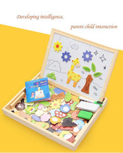 Holz Magnetischen Puzzle Spielzeug Kinder 3D Puzzle Box Abbildung Tiere Circus Schreiben Zeichnung Bord Lernen Bildung Spielzeug Für Kinder