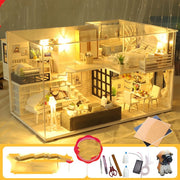 Mini Holz Haus Montieren 3D Miniaturas Puzzle Spielzeug Für Kinder Mädchen Geschenk