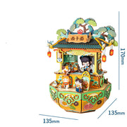 Handgemachte Merry-go-round Spieluhr Holz Puzzle Spielzeug