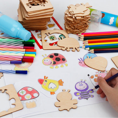 Kinder aquarell stift graffiti werkzeug set frühen kindheit pädagogisches spielzeug holz malerei graffiti zeichnung bord