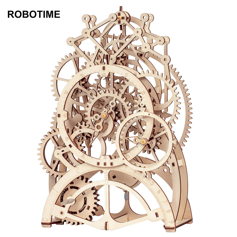 Robotime Rokr Pendel Uhr 170 Pcs 3D Holz Puzzle Spielzeug Gebäude Block Kits Montage Geschenke Für Kinder Erwachsene Dropshipping