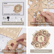 Robotime ROKR Sternzeichen Wanduhr 3D Holz Puzzle Modell Montage Spielzeug Geschenke für Kinder Kinder Teens LC601 Unterstützung Dropshipping