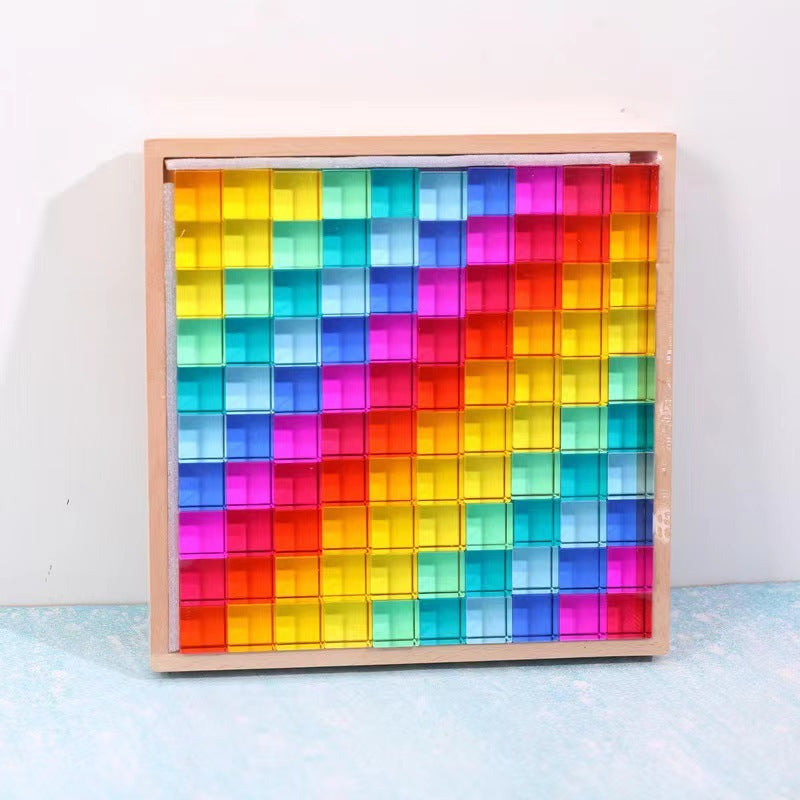 mytooy Holzhaus mit bunten Acrybausteinen