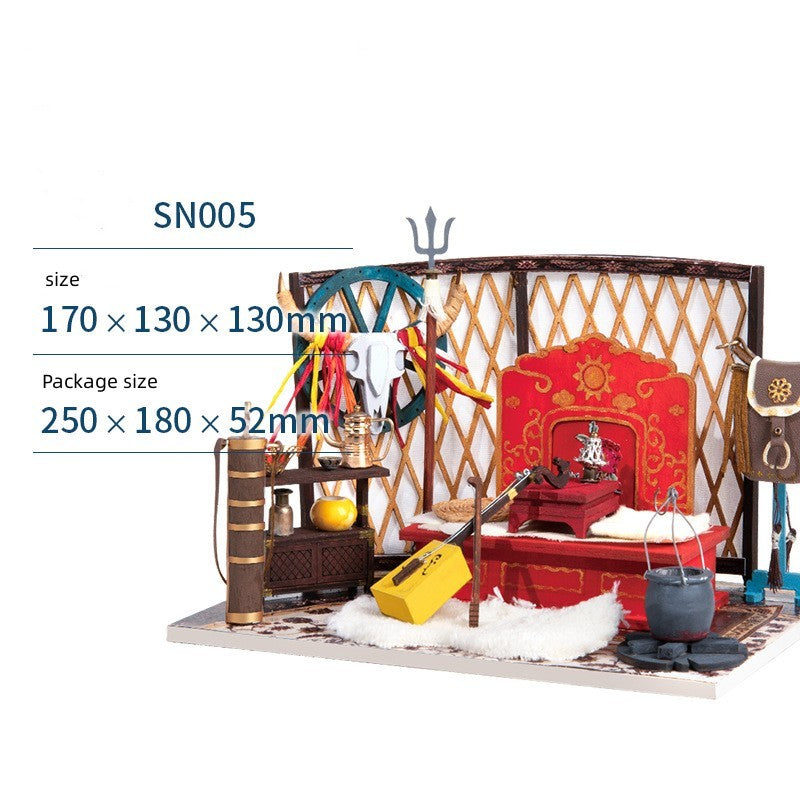 Blind Box Cottage Handgemachtes Diy Retro Architektur modelle zusammen gebaut Spielzeug