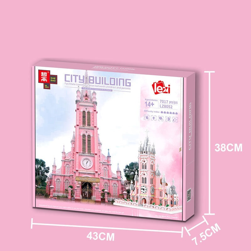 Rot Kirche Modell Dekompression Bausteine Pädagogisches Spielzeug