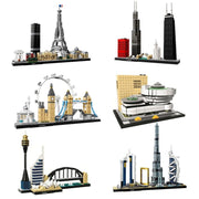 "Architektur Paris Dubai London Sydney Chicago Shanghai Bauklötze Set Ziegel Klassisches Stadtmodell Kinder-Spielzeug Für Kinder Geschenk"