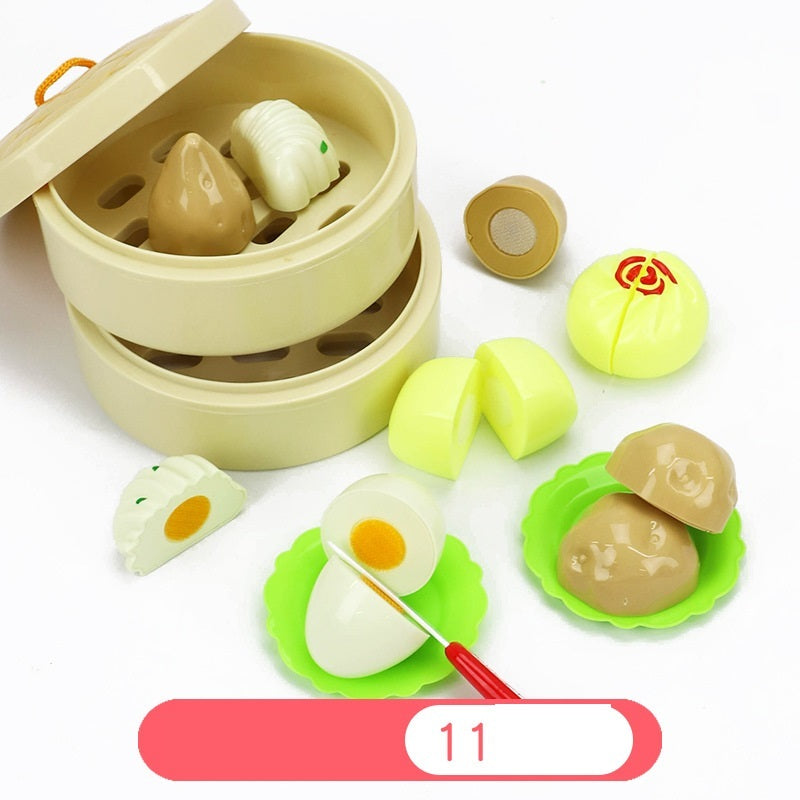 Kinder Cut Obst, Spielzeug, Küchen, Gemüse, Babys, Jungen und Mädchen Cut Gedämpfte brötchen, kirsche Anzug