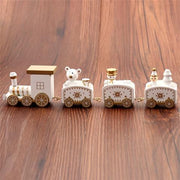 4pcs Mini Holz Zug Spielzeug
