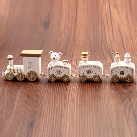 4pcs Mini Holz Zug Spielzeug