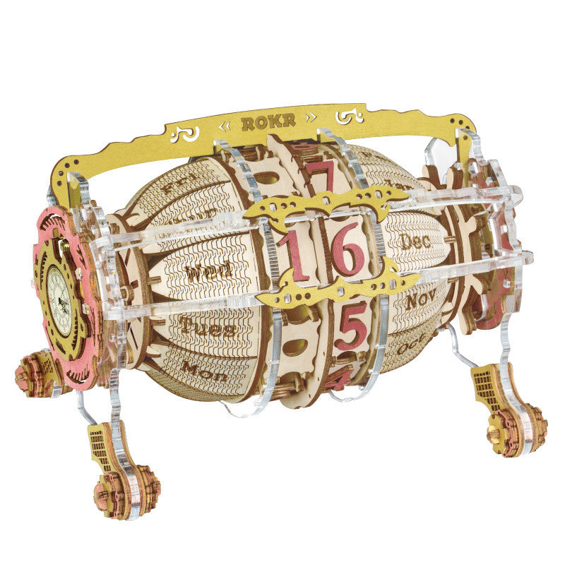 Robotime ROKR Zeit Motor Kalender 3d Holz Puzzle Modell Spielzeug für Kinder Kinder LC801
