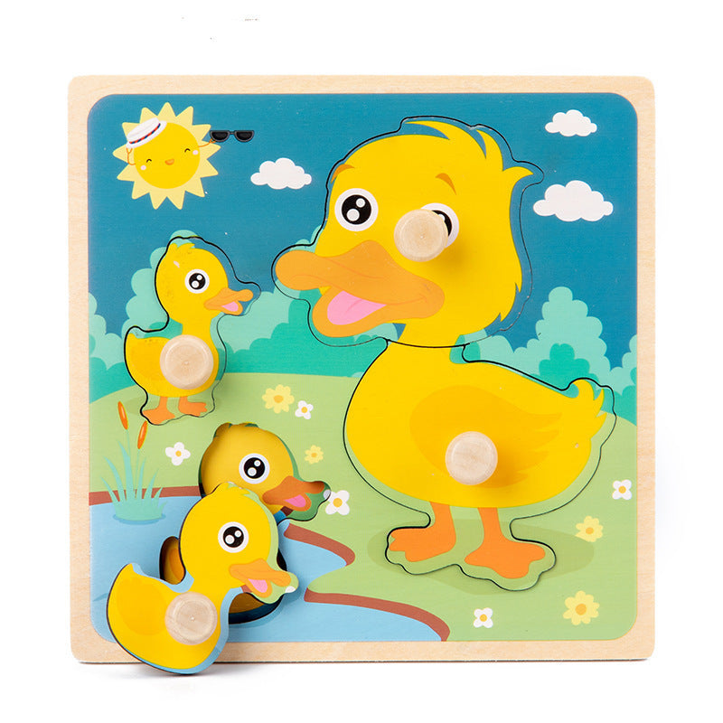 Kinderspielzeug Holz Neu 3D Dreidimensionale Holz-Pegs Handgreif-Puzzle