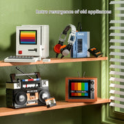 Retro Hausgeräte Bausteine zusammen gebaut Modell pädagogisches Spielzeug