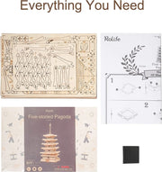 Robotime Fünfstöckige Pagode 3D Holz Puzzle Spielzeug für Kinder Kinder Geburtstags geschenk TGN02 Mein Shop