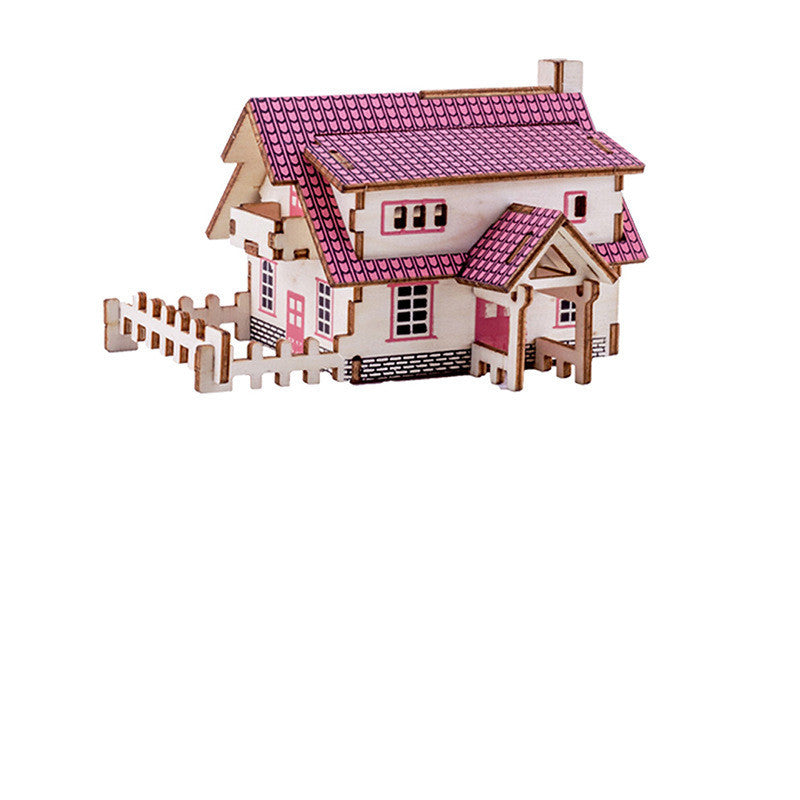 Holz Gebäude Drei-dimensional Puzzle Pädagogisches Spielzeug