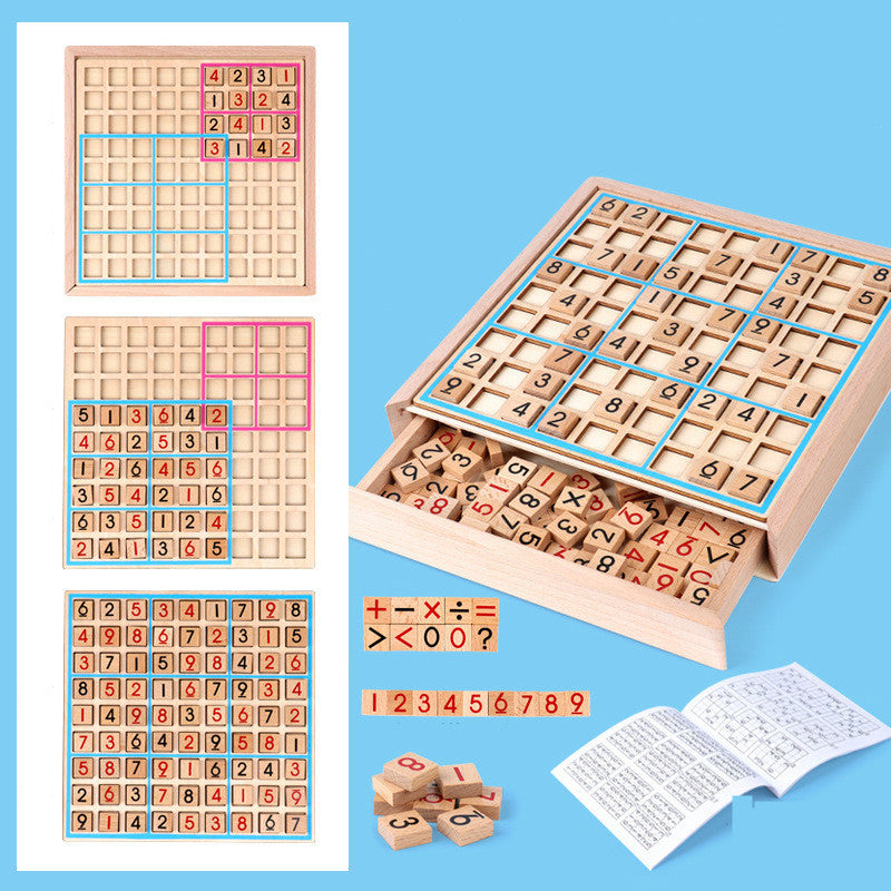 Holz Sudoku Jiugongge Spiel Schach Frühe Bildung Spielzeug