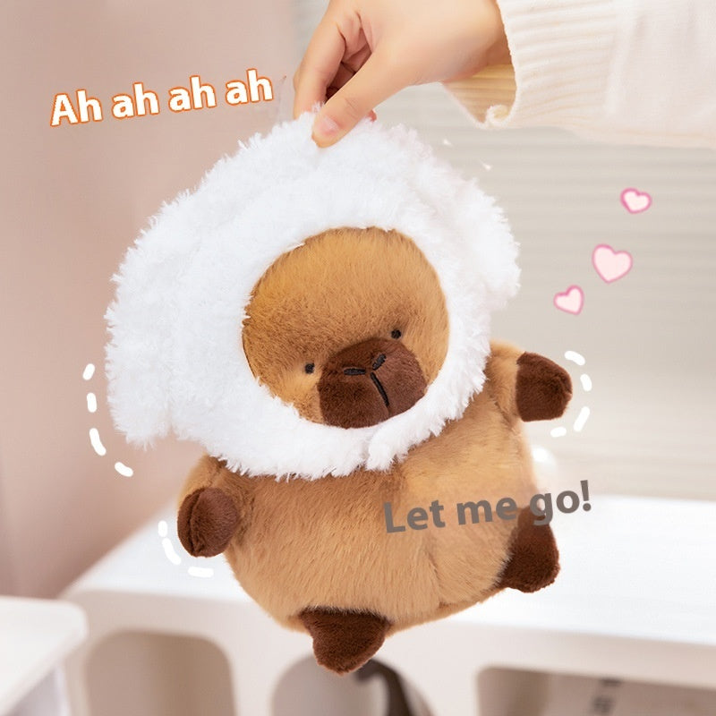 Capabala Capybara mit Hut Orange Hut Mädchen Plüschspielzeug Puppe