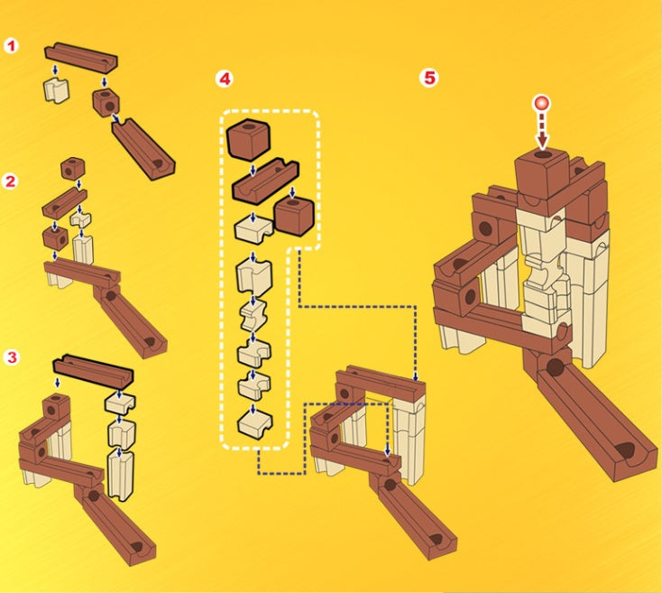 Holz Marmor Gebäude Run Maze Ball Blöcke Achter Stil Bau Pädagogisches Spielzeug Für Kinder Kinder Geschenke