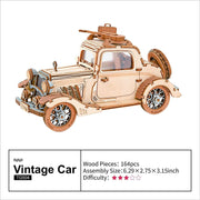 Robotime Rolife Vintage Auto Modell 3D Holz Puzzle Spielzeug für Kinder Erwachsene