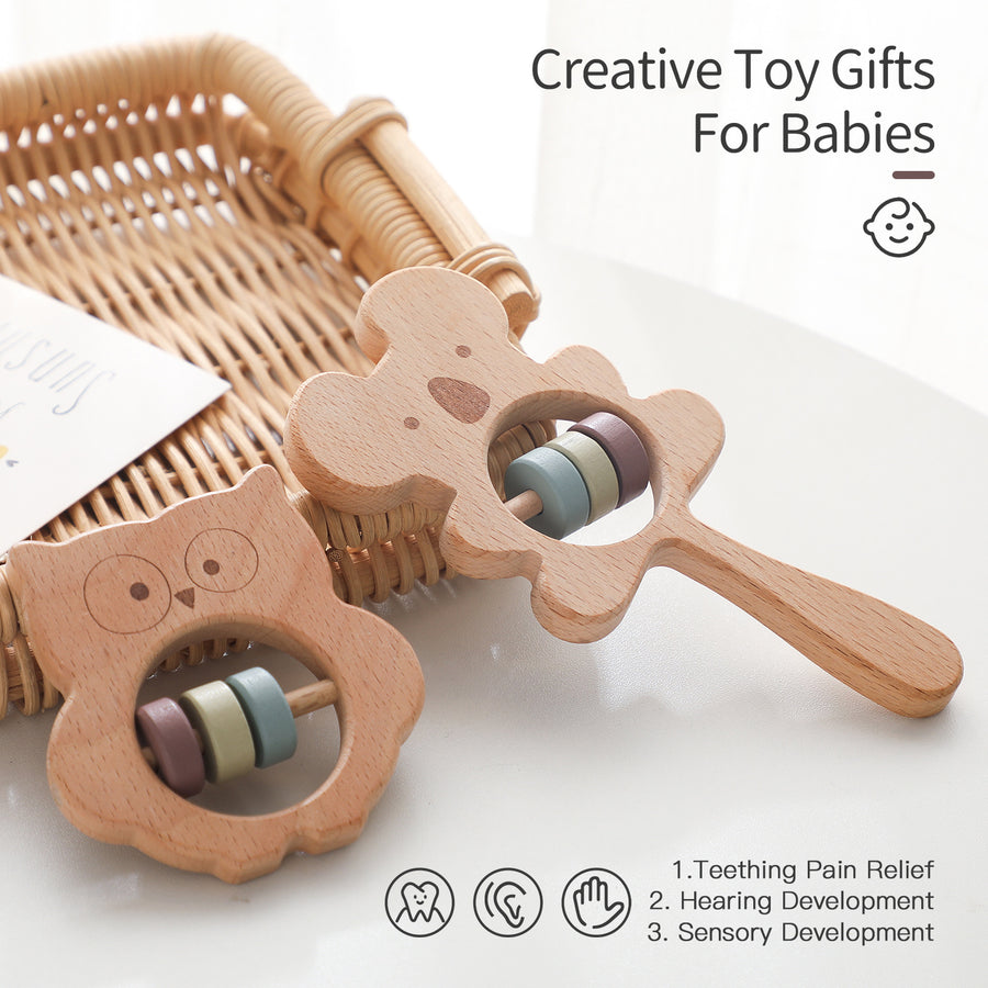 Baby Beruhigende Holz spielzeug - Hand rassel DIY Beruhigende Holz spielzeug
