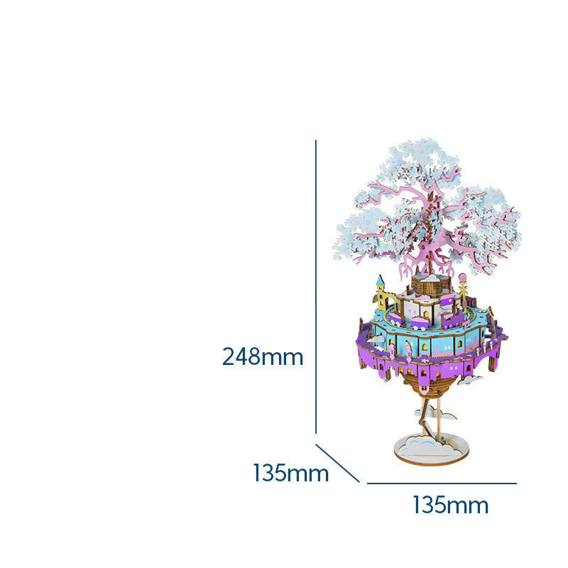 Handgemachte Merry-go-round Spieluhr Holz Puzzle Spielzeug