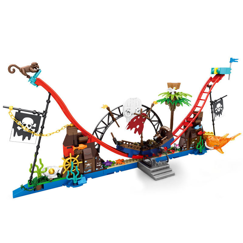 Ganze Set Von Pirate Schiff Schatz Brust Montage Block Spielzeug