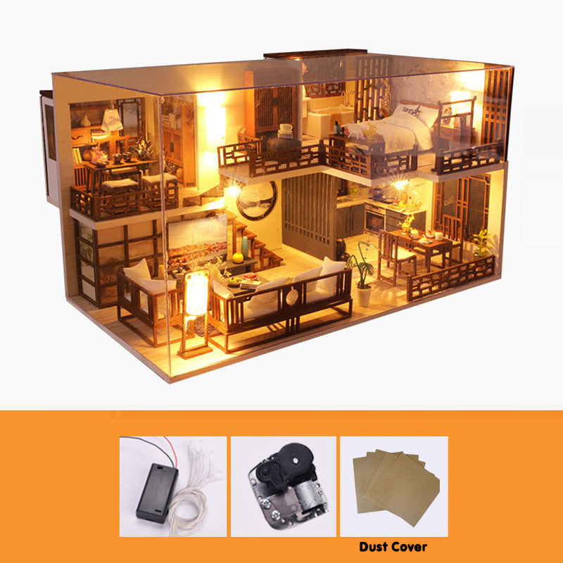 Mini Holz Haus Montieren 3D Miniaturas Puzzle Spielzeug Für Kinder Mädchen Geschenk