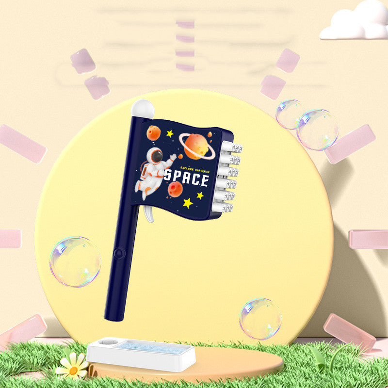 18-Löcher Space Bubble Flag Automatisches Gebläse Seifenspielzeug für Kinder!