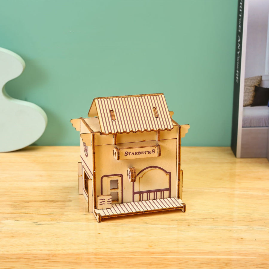 3D Drei-dimensionale Laser Haus Puzzle Montage Handgemachte Holz Spielzeug