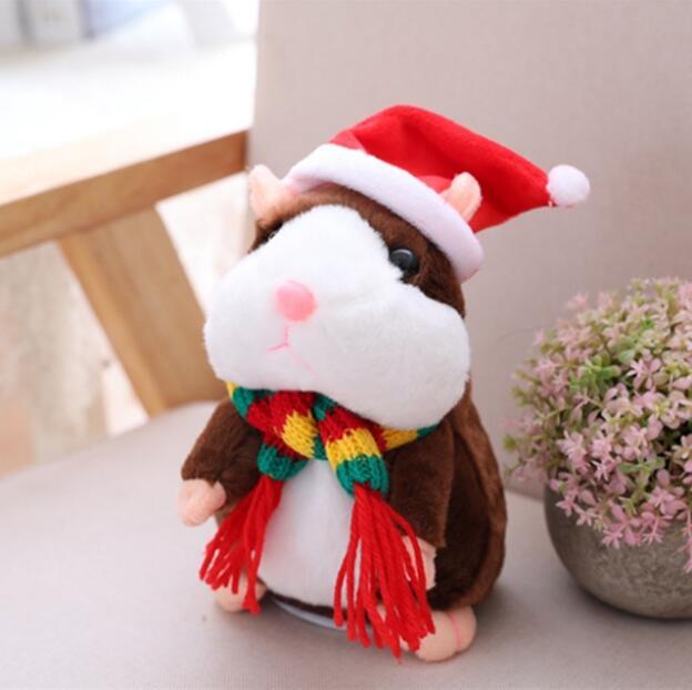 16cm Weihnachten Reden Hamster Plüsch Spielzeug Interaktive Sound Record Plüsch Hamster Stofftiere für Kinder Kinder Weihnachten Geschenk