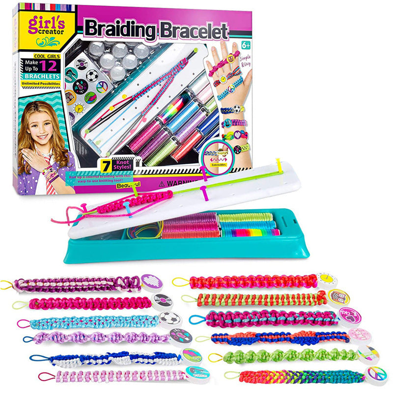 Mädchen Geschenk Armband Herstellung Bastel spielzeug Kinder DIY Schmuck Herstellung Werkzeug kasten Trage gurt Strick gerät Anzug