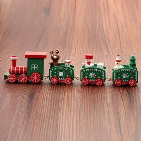4pcs Mini Holz Zug Spielzeug