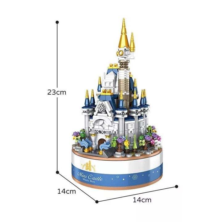 Mini Castle Music Box Building Blocks Assembled Toys