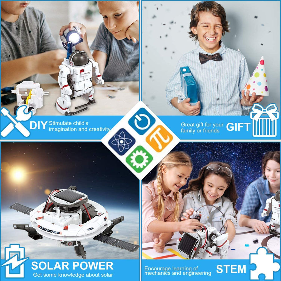 mytooy 6-in-1 Weltraum Roboter mit Solarenergie