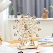 Robotime DIY Holz drehbares Riesenrad Modell mit Spielmusik Spielzeug für Kinder Geburtstag TGN01