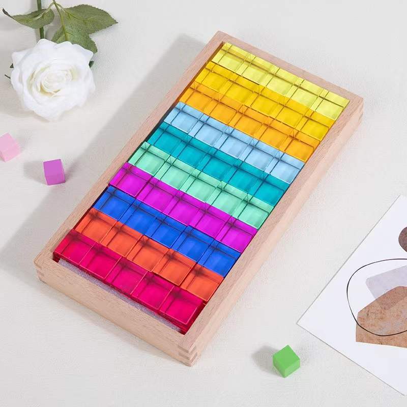 mytooy Holzhaus mit bunten Acrybausteinen