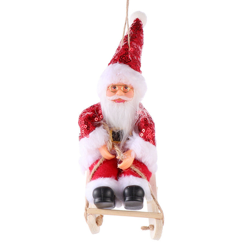 Cartoon Stoff Plüsch Santa Claus Puppen Kinderspiel zeug Anhänger Fenster Dekorationen