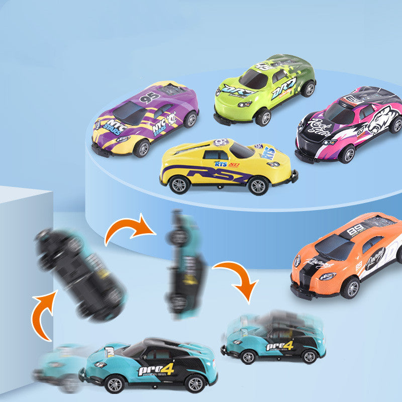 Flip Stunt Auto Legierung Ziehen Sie zurück 4Wd Rennwagen Modell Cooles Graffiti Friction Auslauf Spielzeug für Kinder Jungen Kinder Weihnachts geschenk