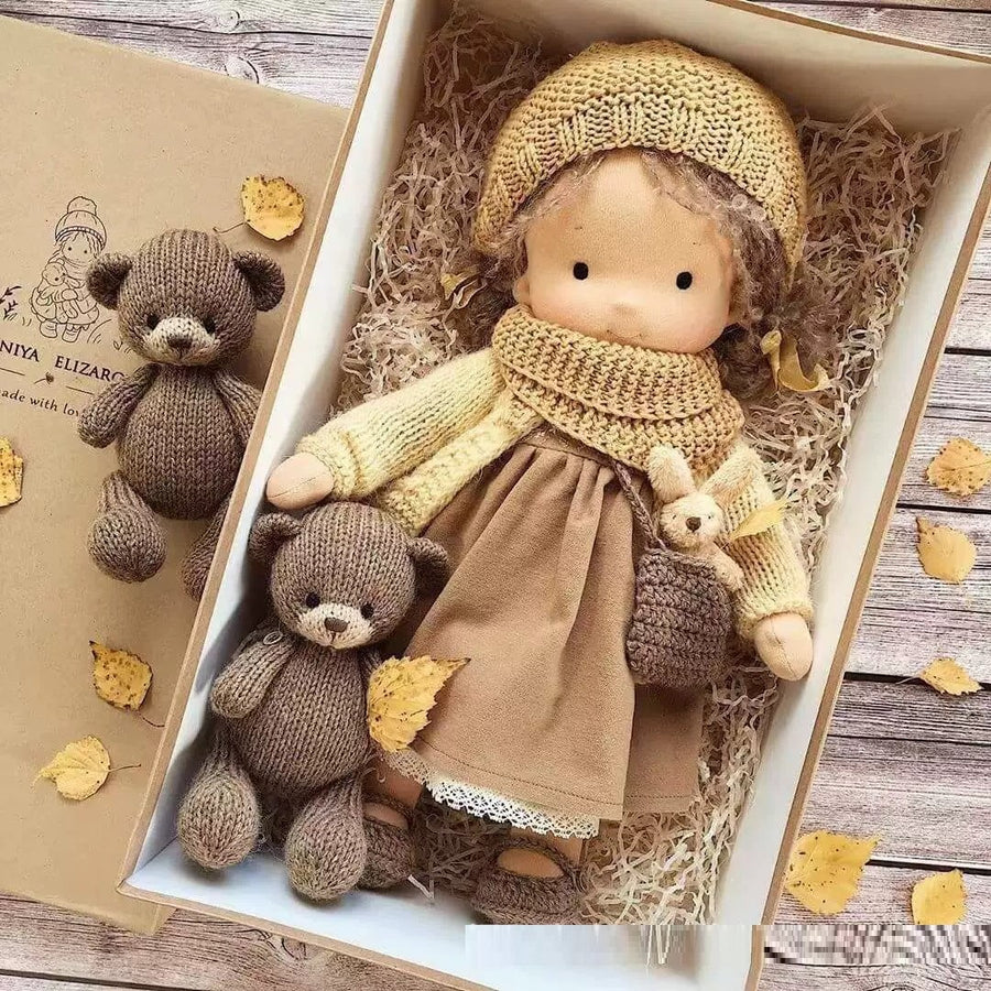 Kuscheltier mit Wechselkleidung aus Baumwolle Kinderspielzeug