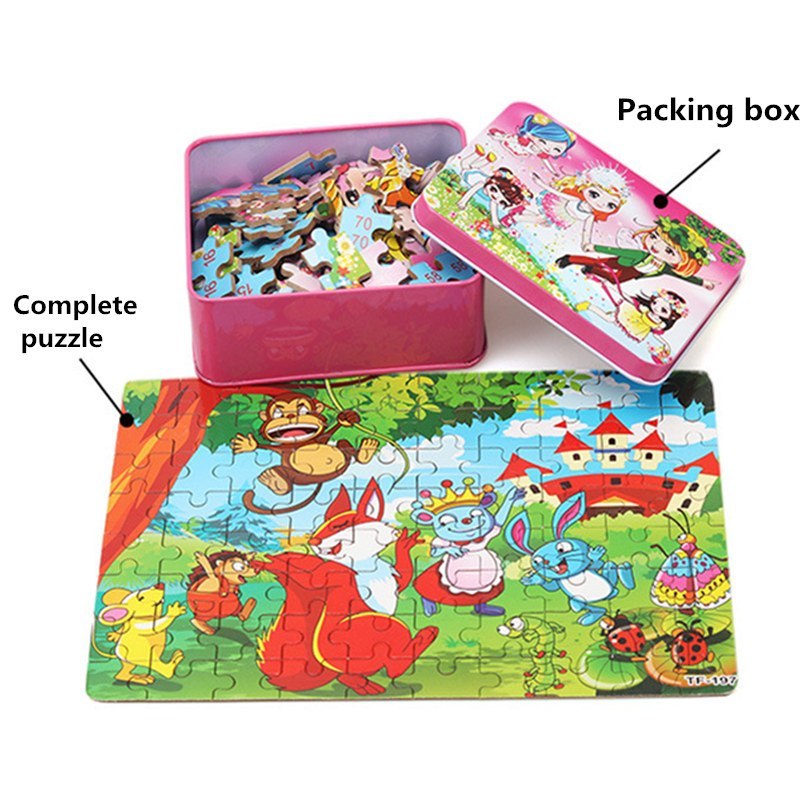80PCS holz pädagogisches spielzeug bildungs entwicklung baby kinder ausbildung spielzeug kinder tier puzzle