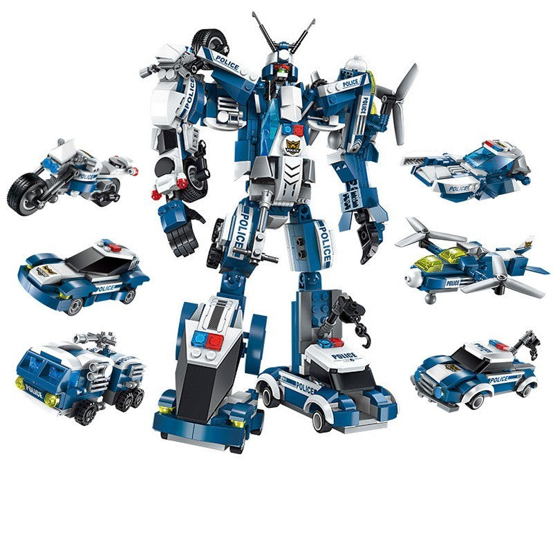 mytooy Transformierbarer Polizei-Roboter Klemmbausteine