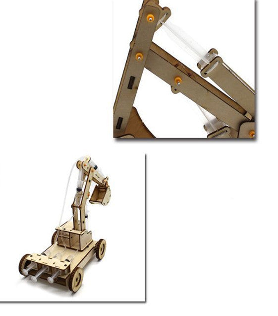 Holz Hydraulische Bagger Modell kinder Spielzeug Holz Handgemachte Materialien Wissenschaftliche